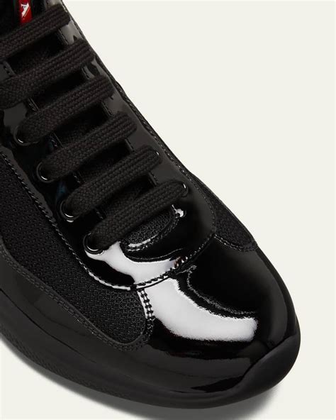 black patent leather prada sneakers|Prada sneakers Neiman Marcus.